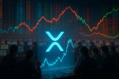 Group of people observing digital stock charts