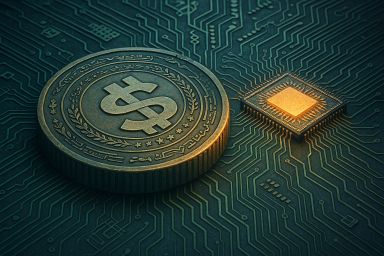 A large coin with a dollar symbol next to a small