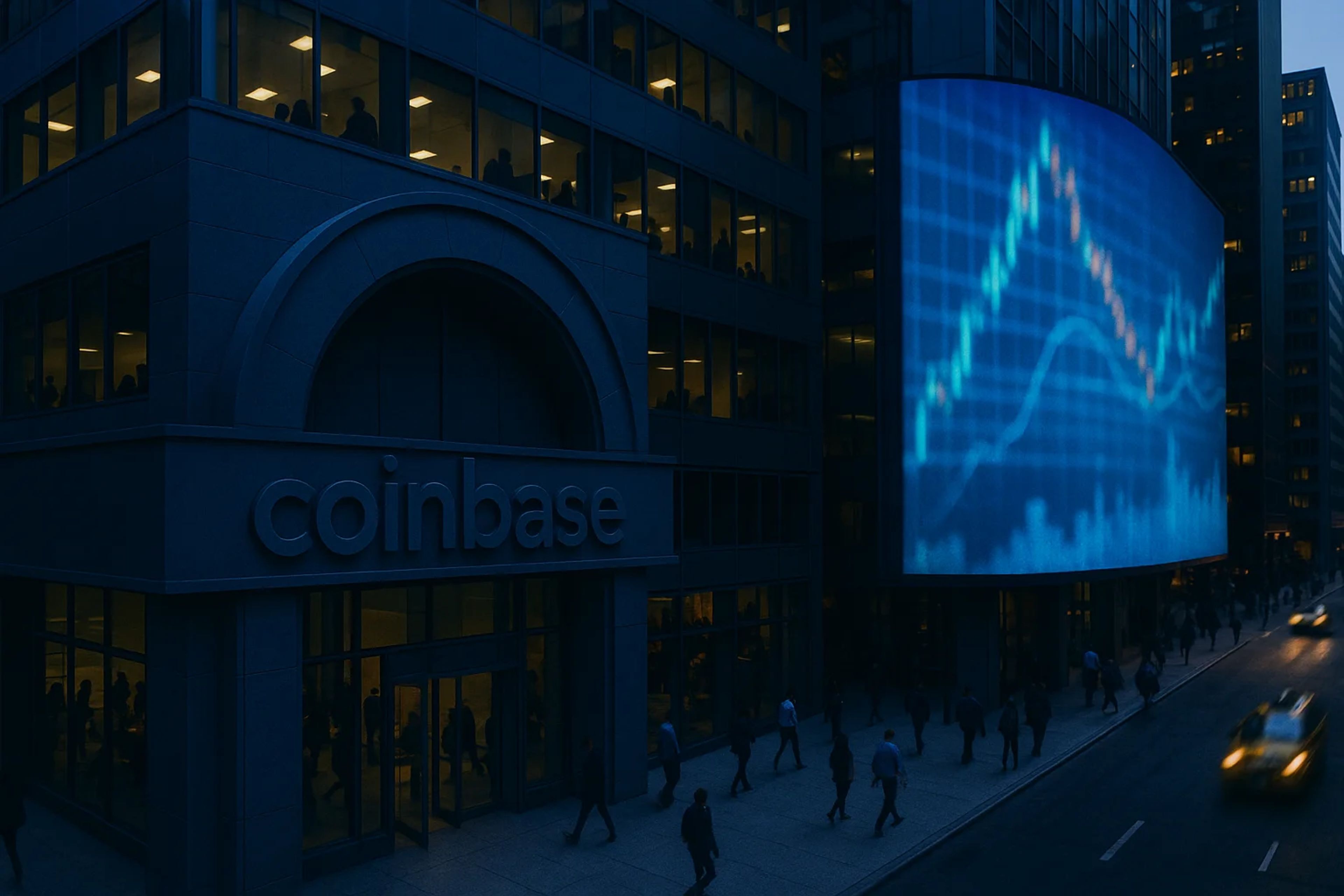 Building exterior with large digital display