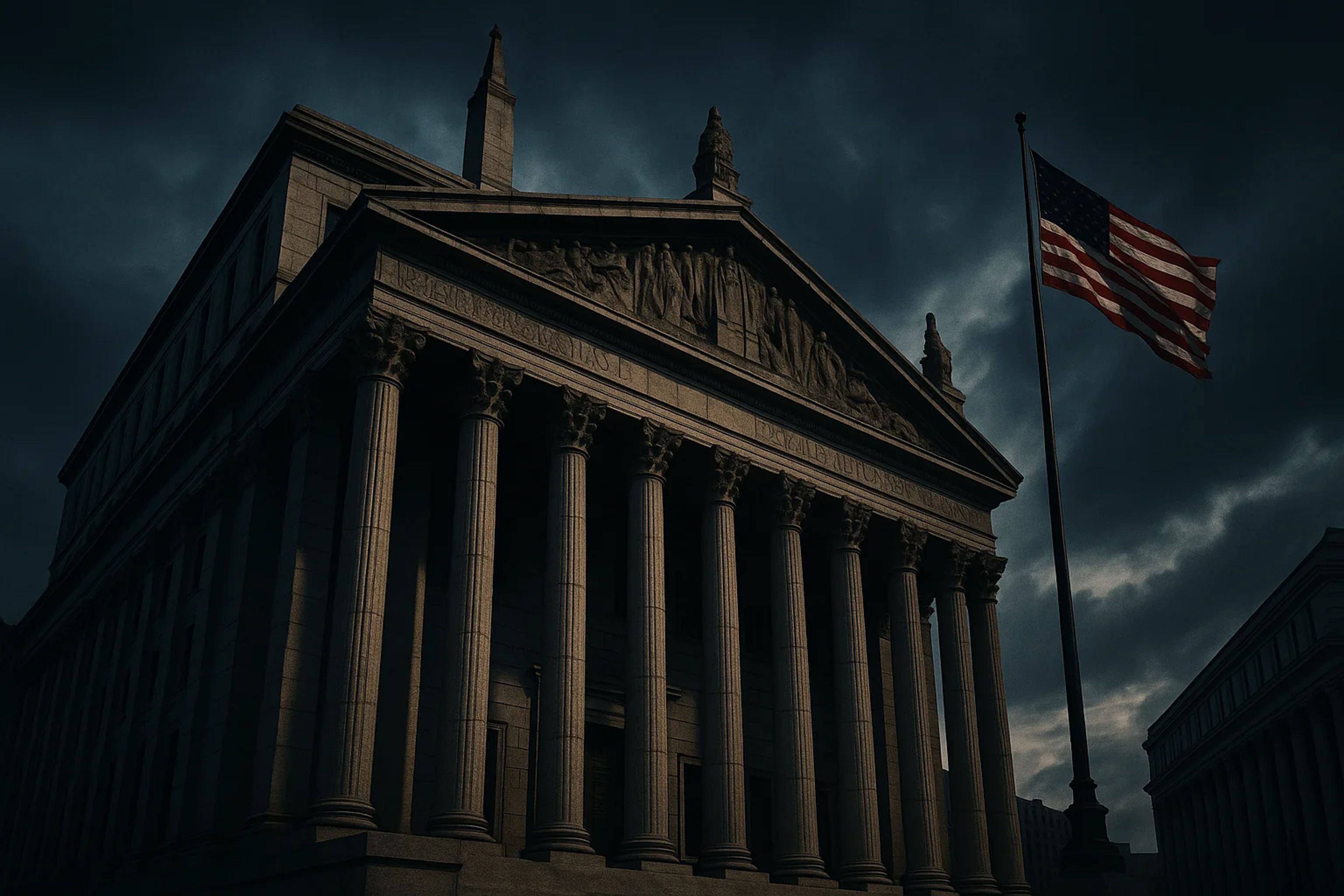 Dramatic view of a classical building with