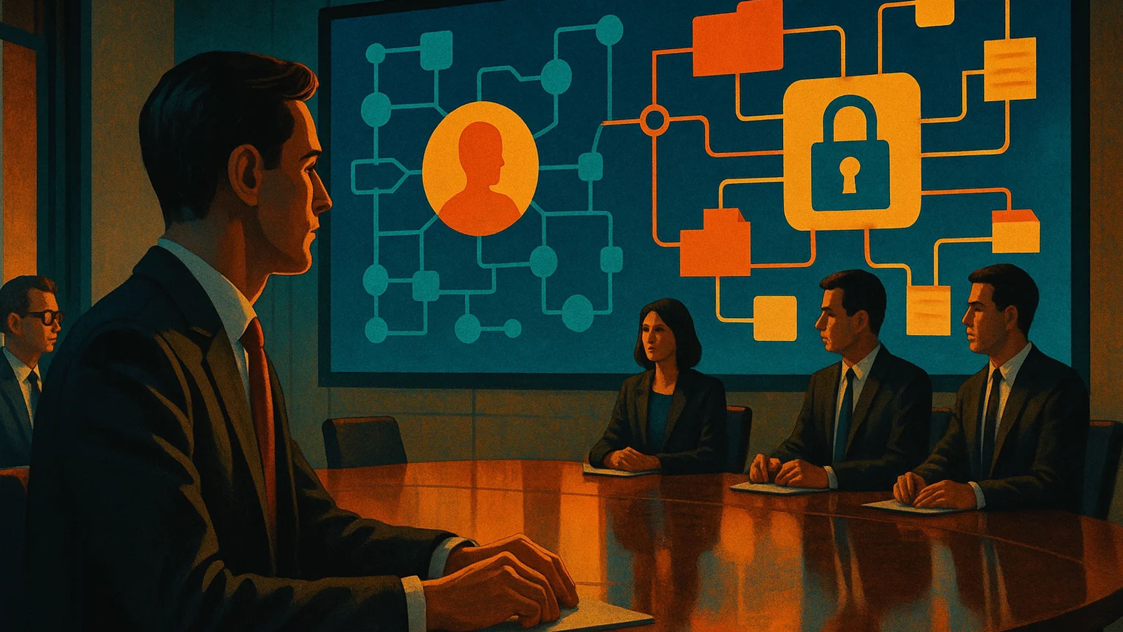 A group of professionals in a conference room