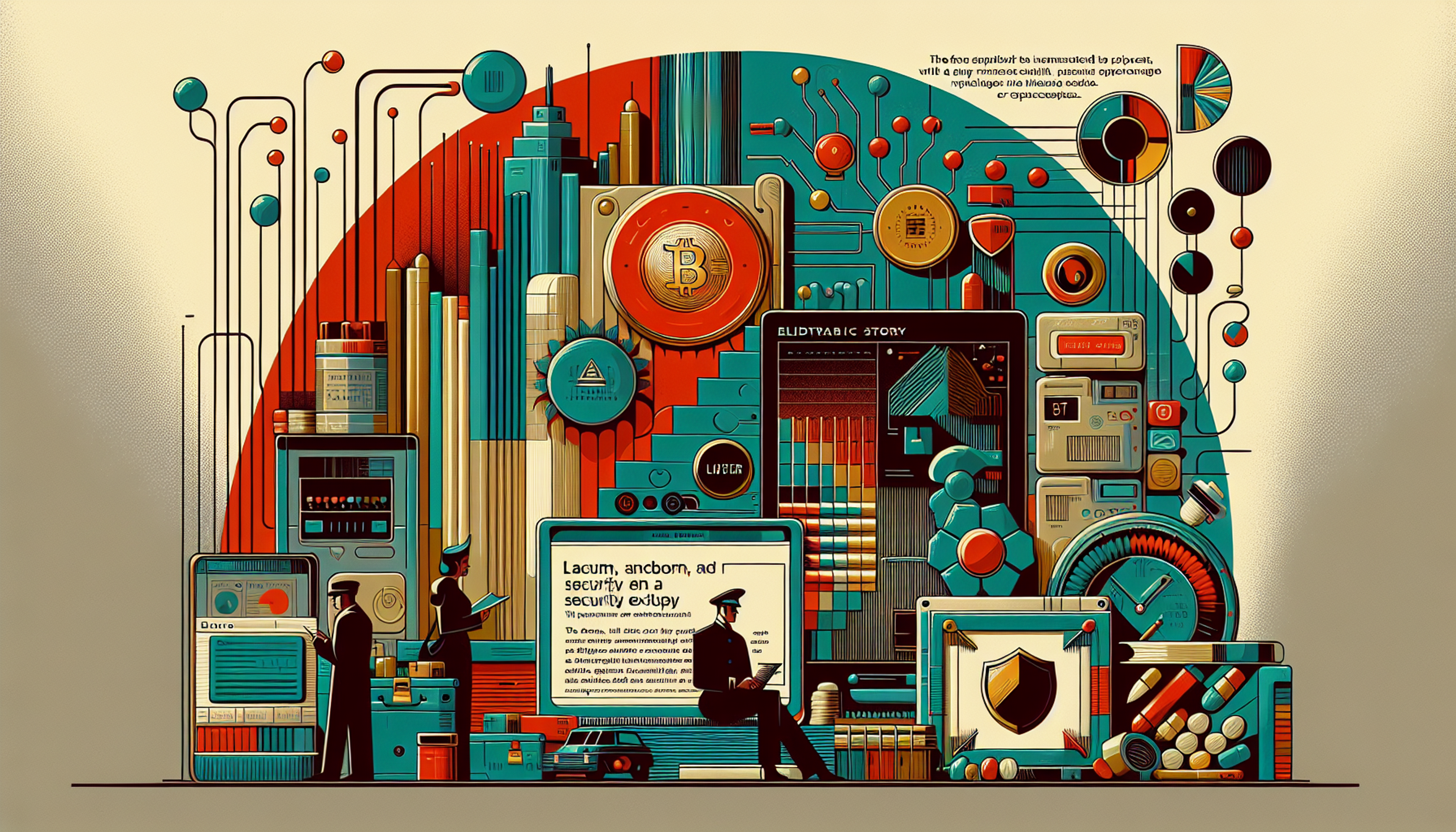 Colorful abstract composition with technology and