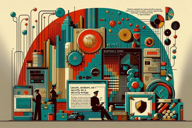 Colorful abstract composition with technology and