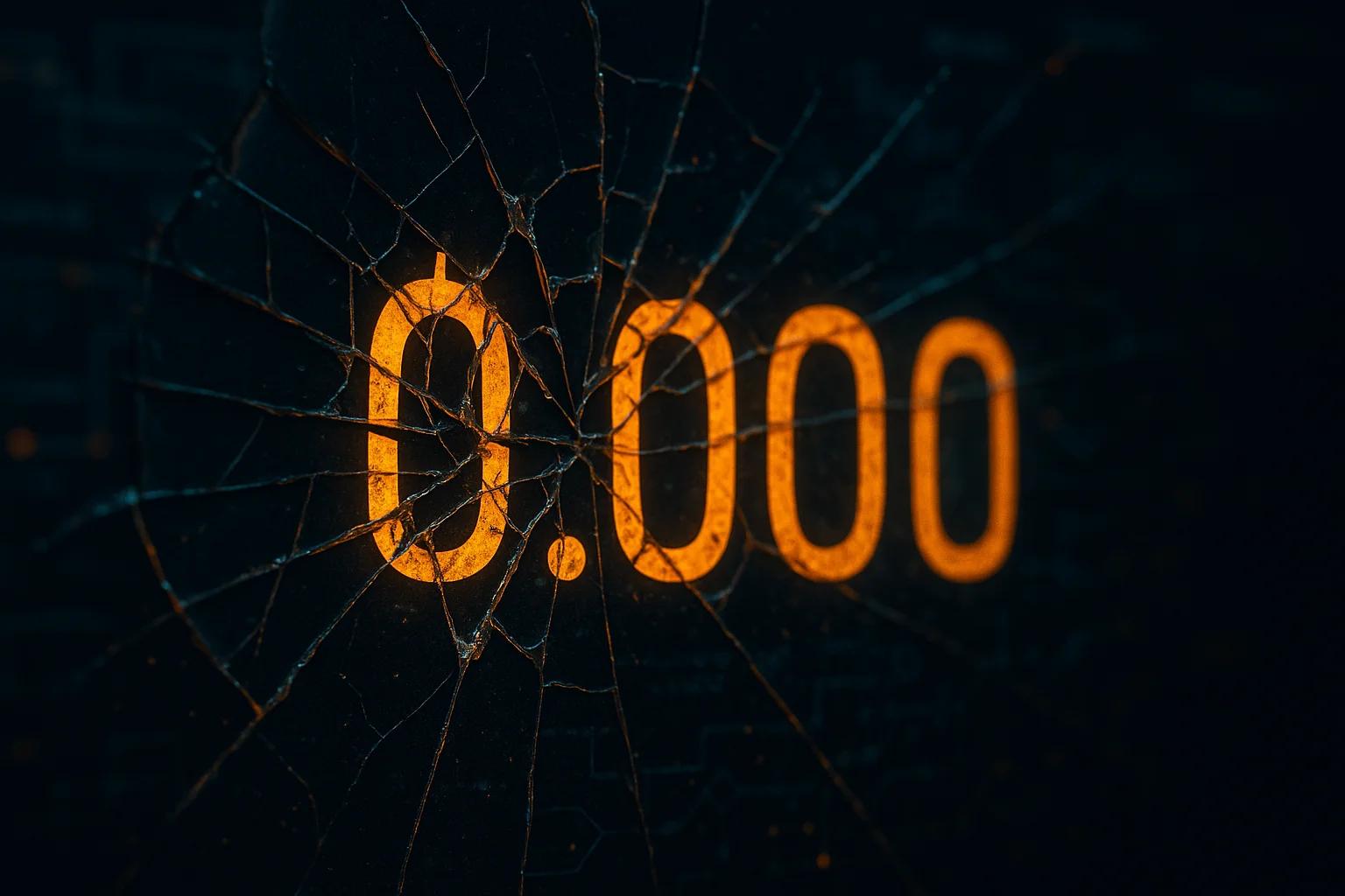 Cracked surface with glowing orange numbers