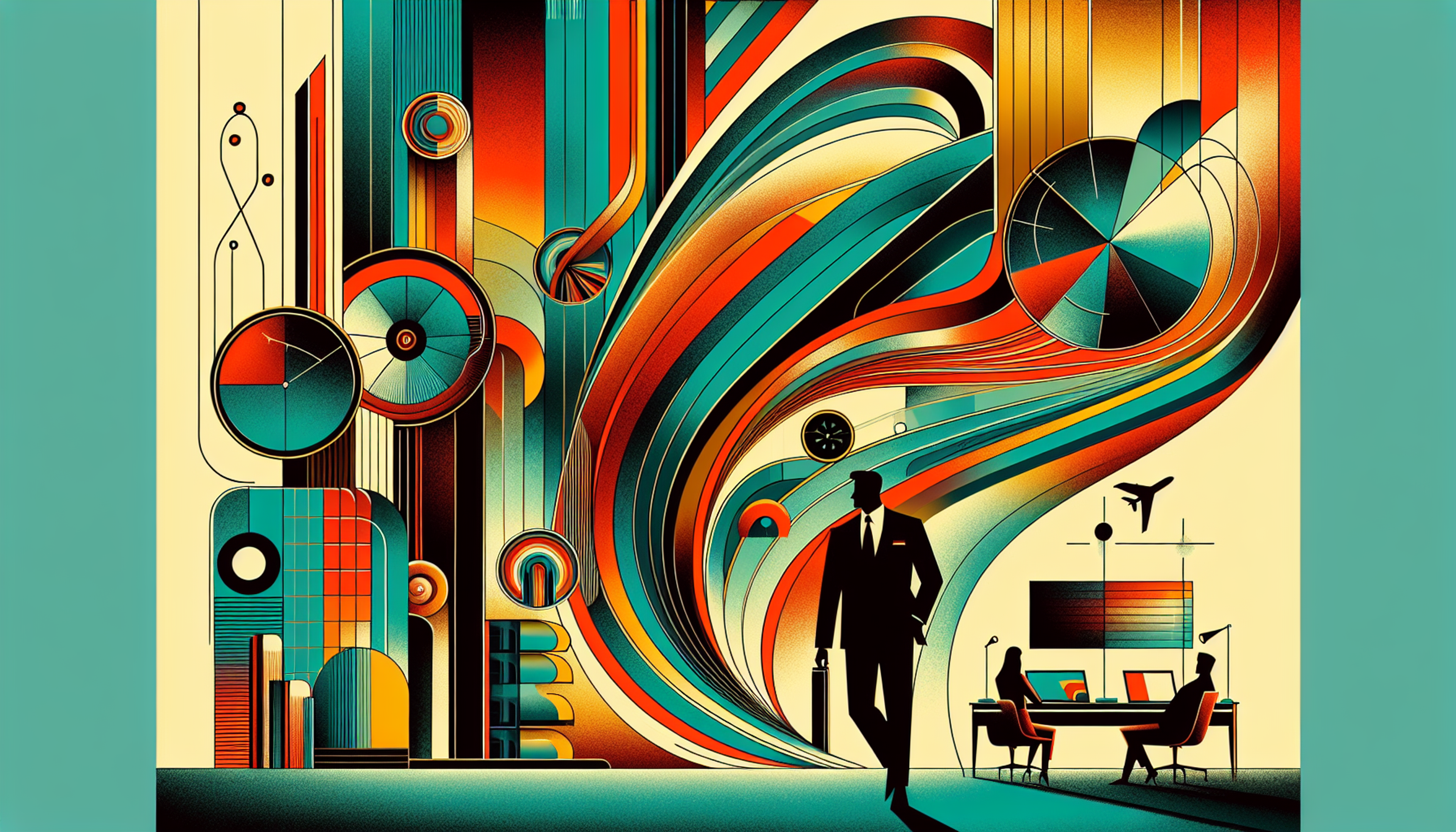 Abstract colorful design with geometric shapes