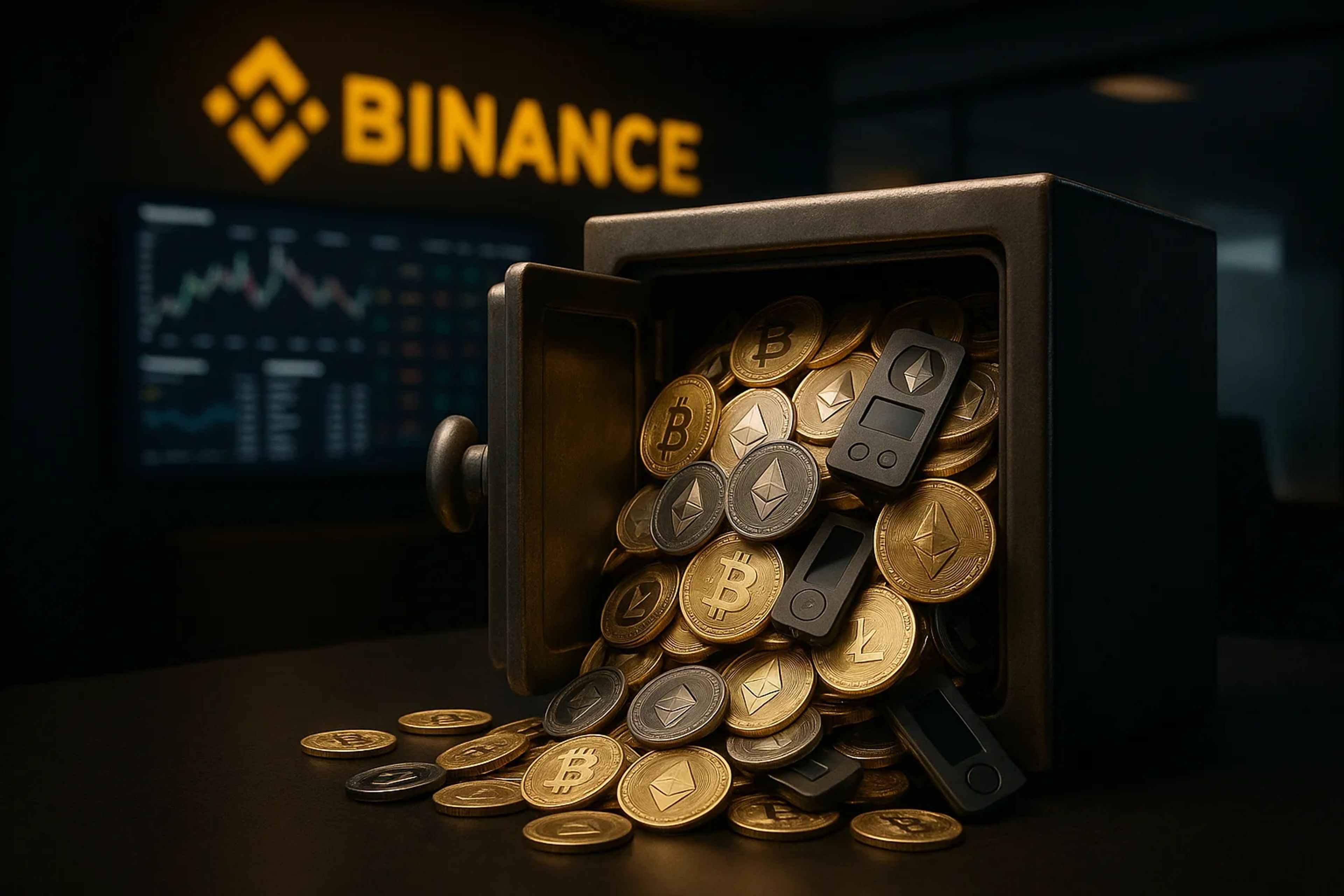 A safe overflowing with gold and silver