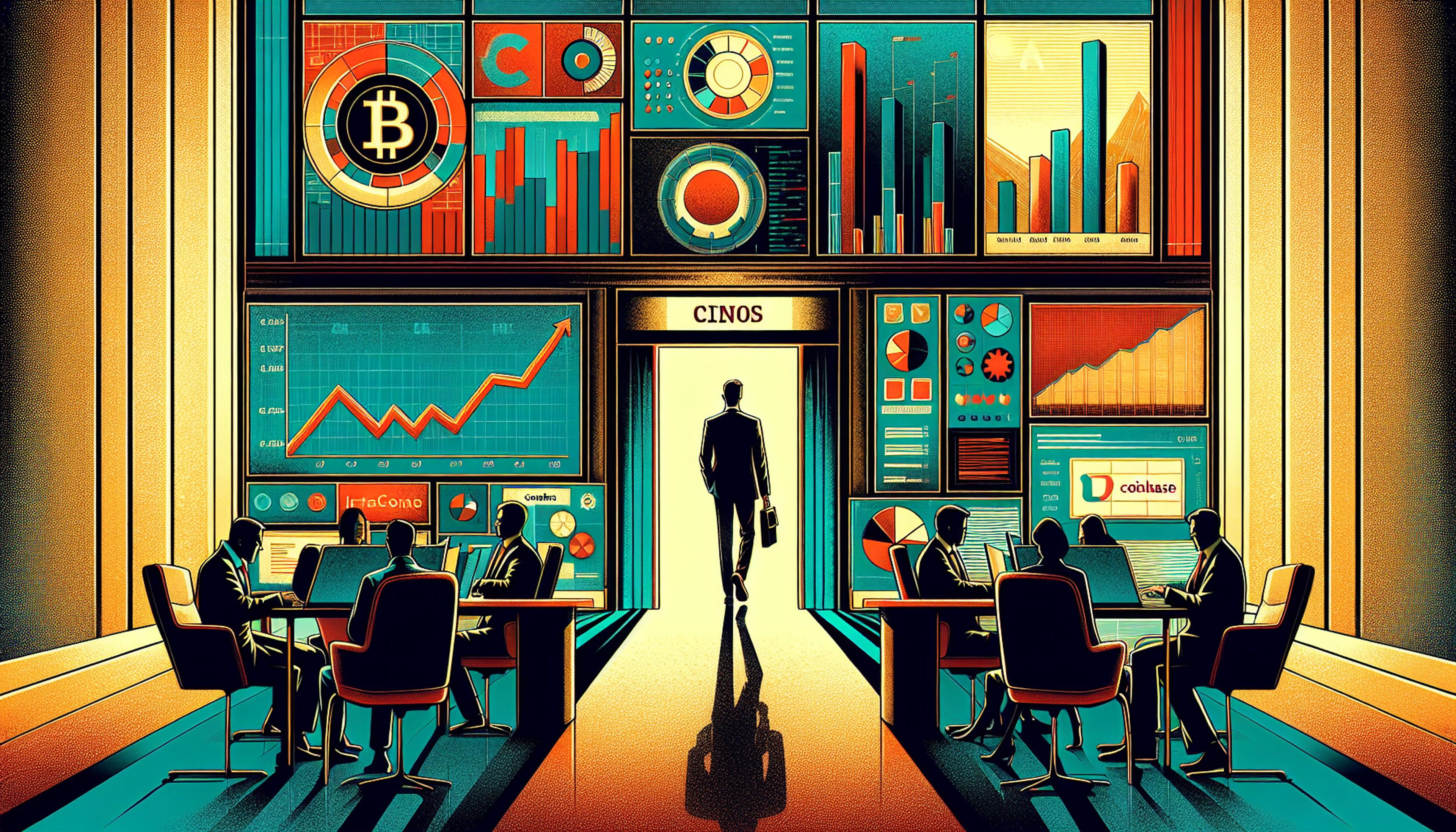 Silhouetted figure walking towards a doorway