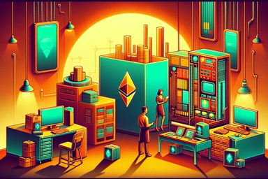 A vibrant digital workspace with futuristic