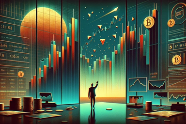 Silhouette of a person in front of digital graphs