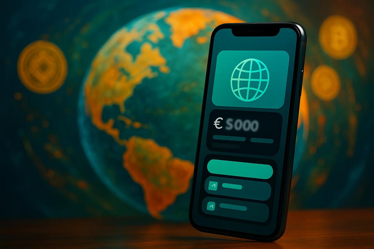 Smartphone displaying a digital currency