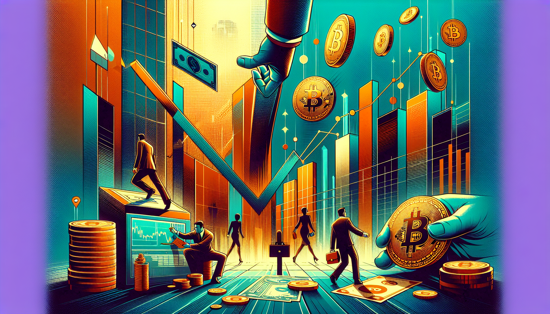 Colorful digital illustration of a financial