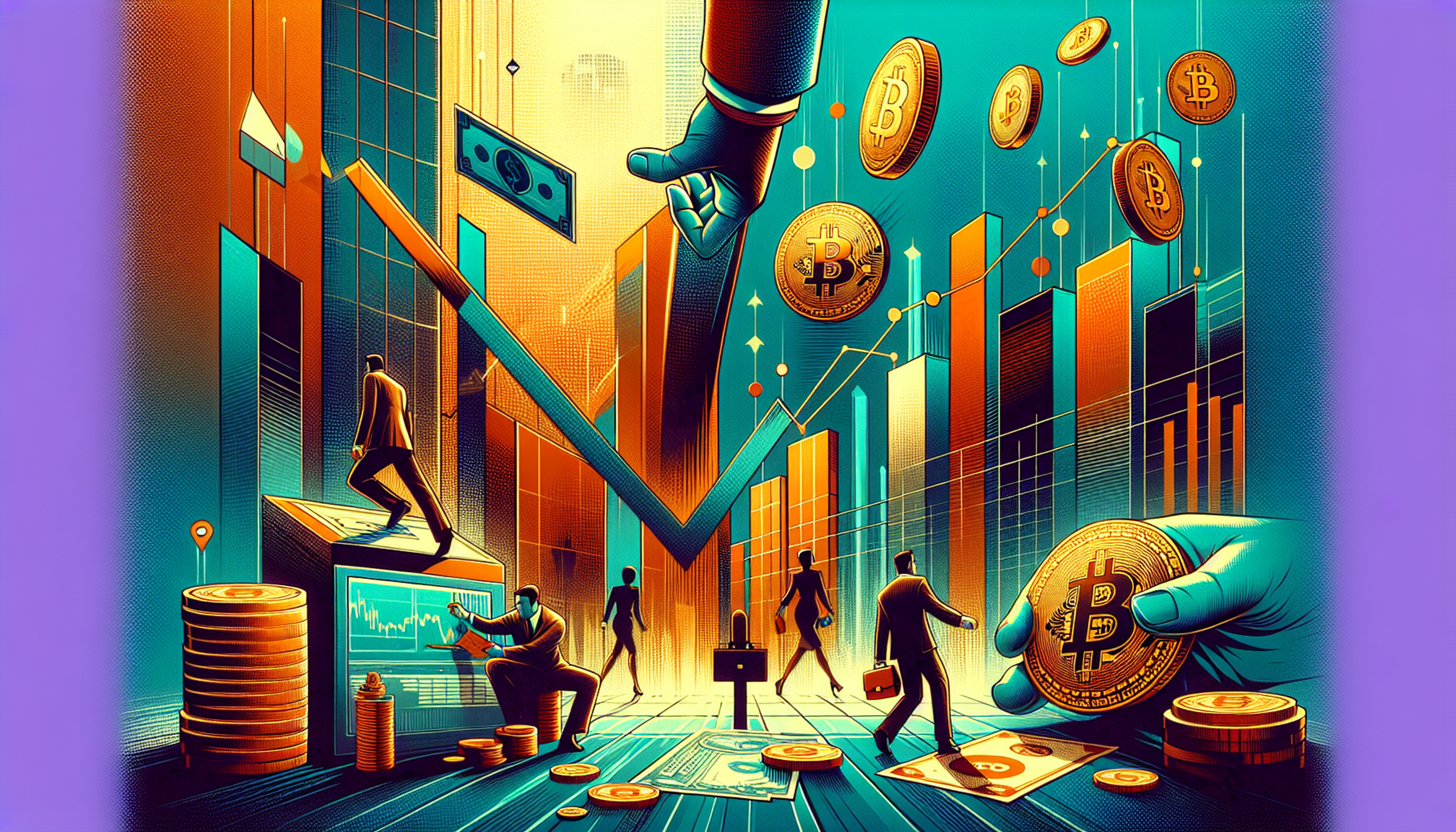 Colorful digital illustration of a financial