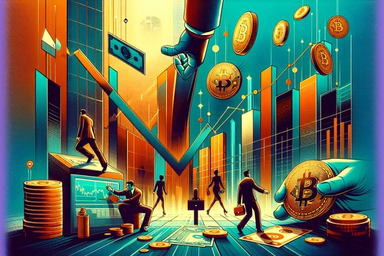 Colorful digital illustration of a financial