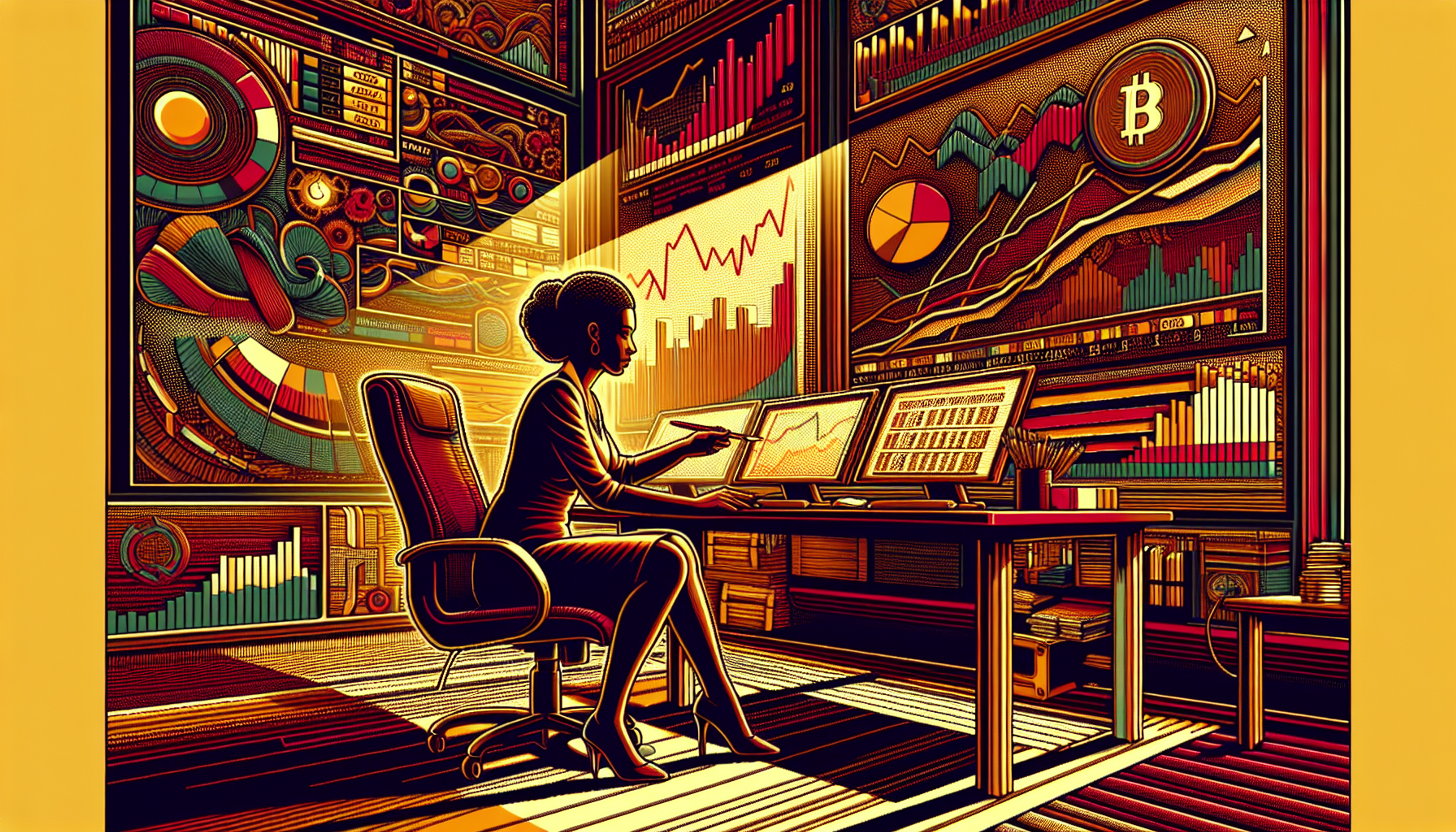 A person analyzing data on multiple screens in a