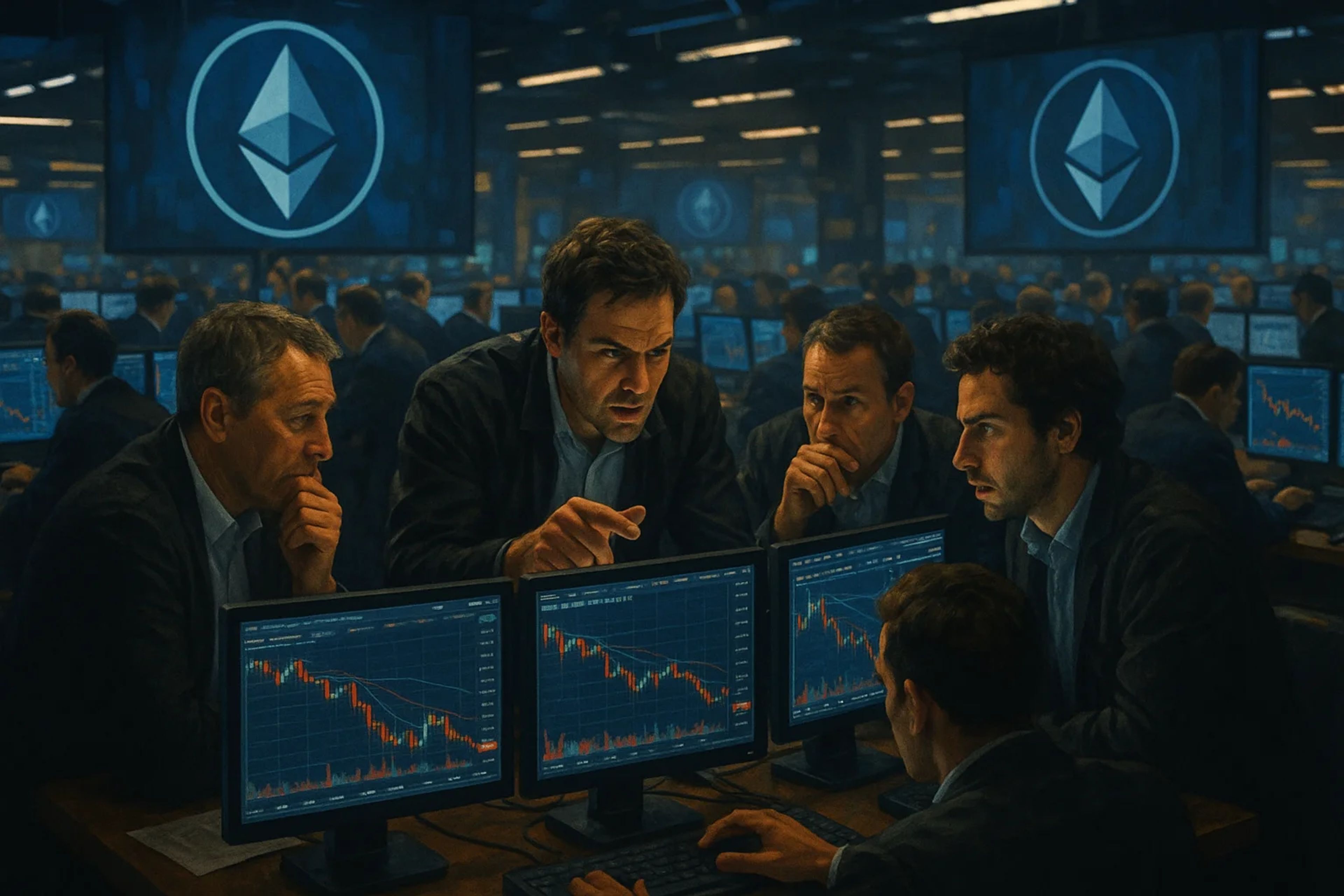 Group of traders analyzing stock charts in a