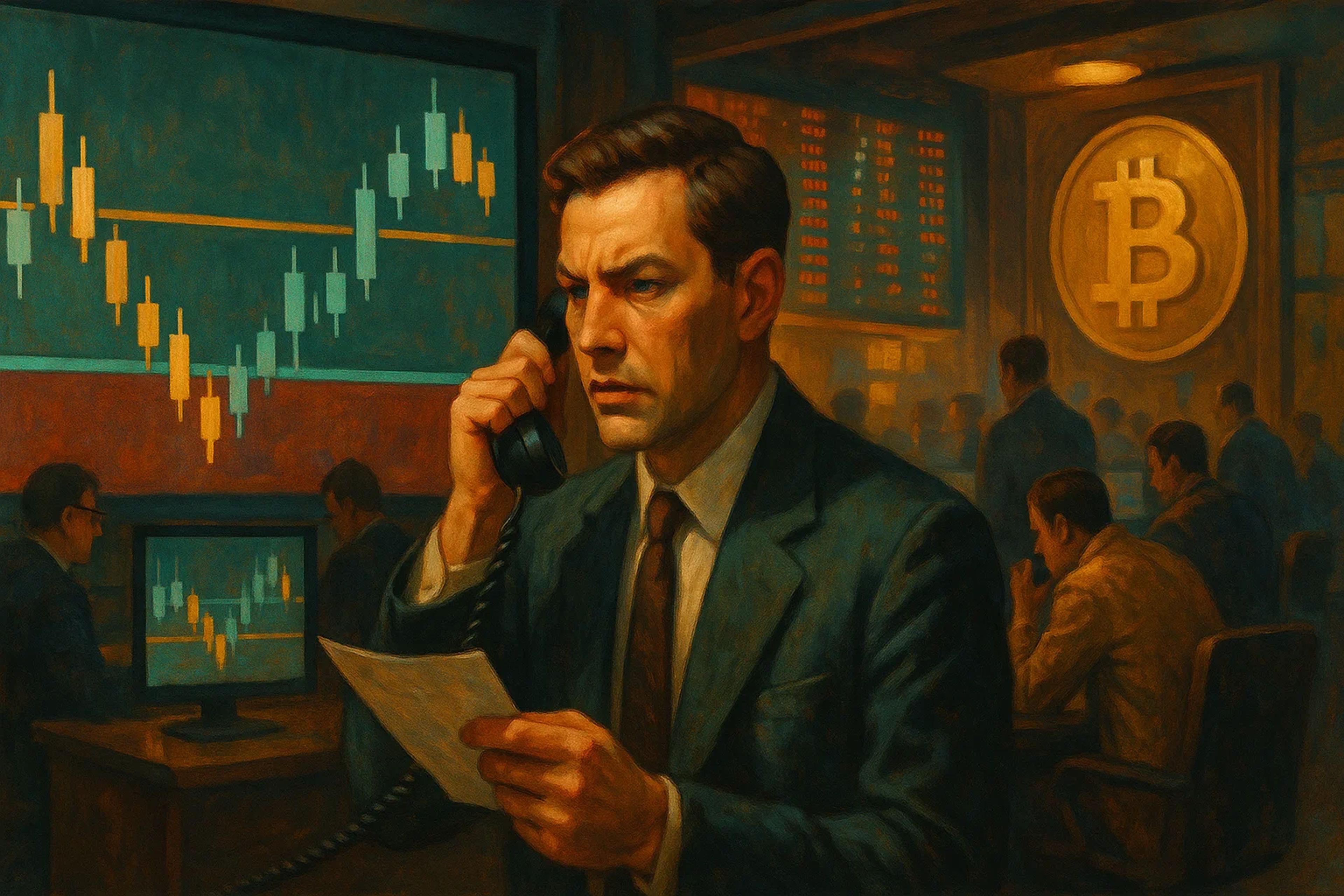 A man in a suit holds a piece of paper while