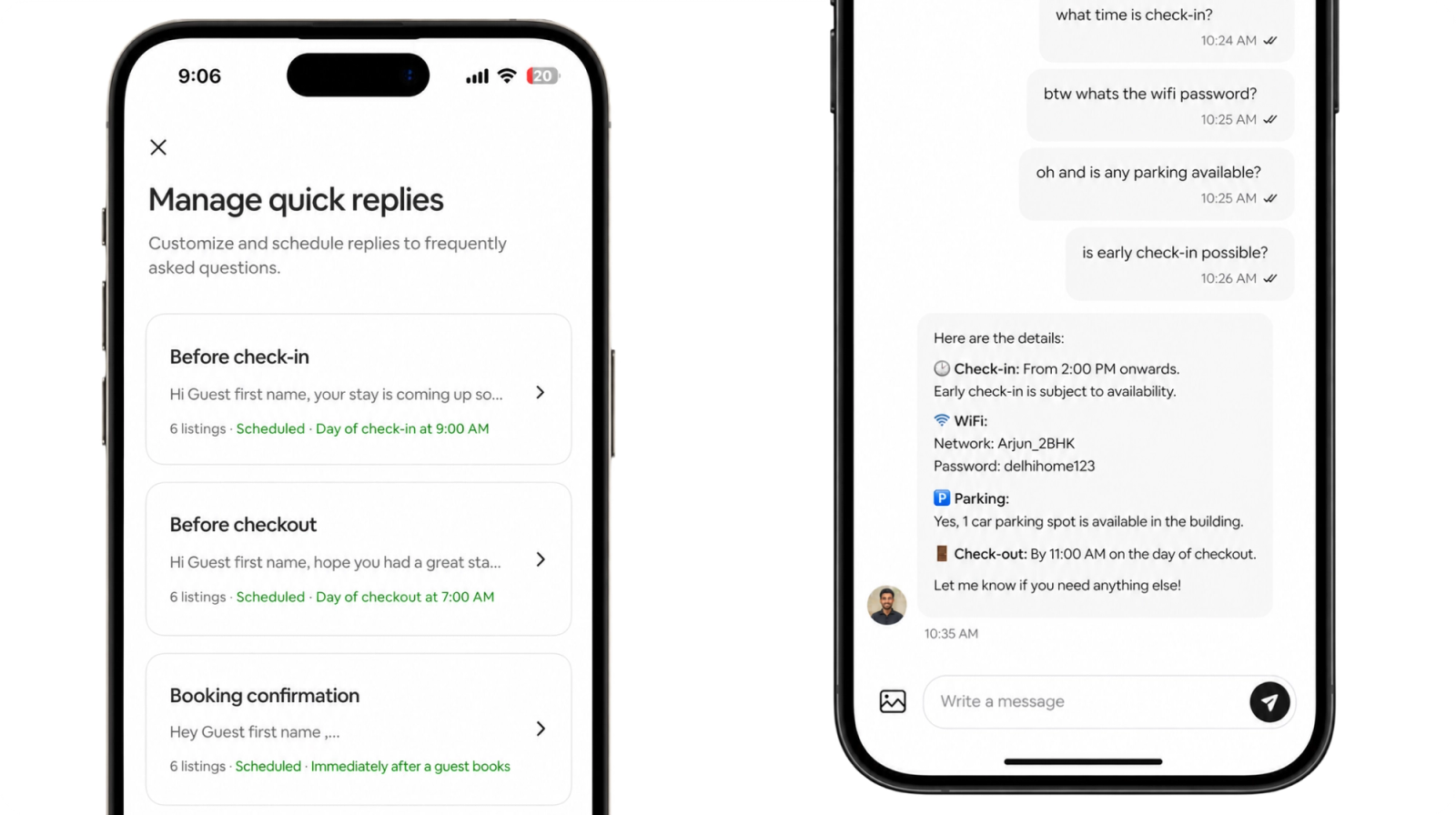 Automate replies on airbnb