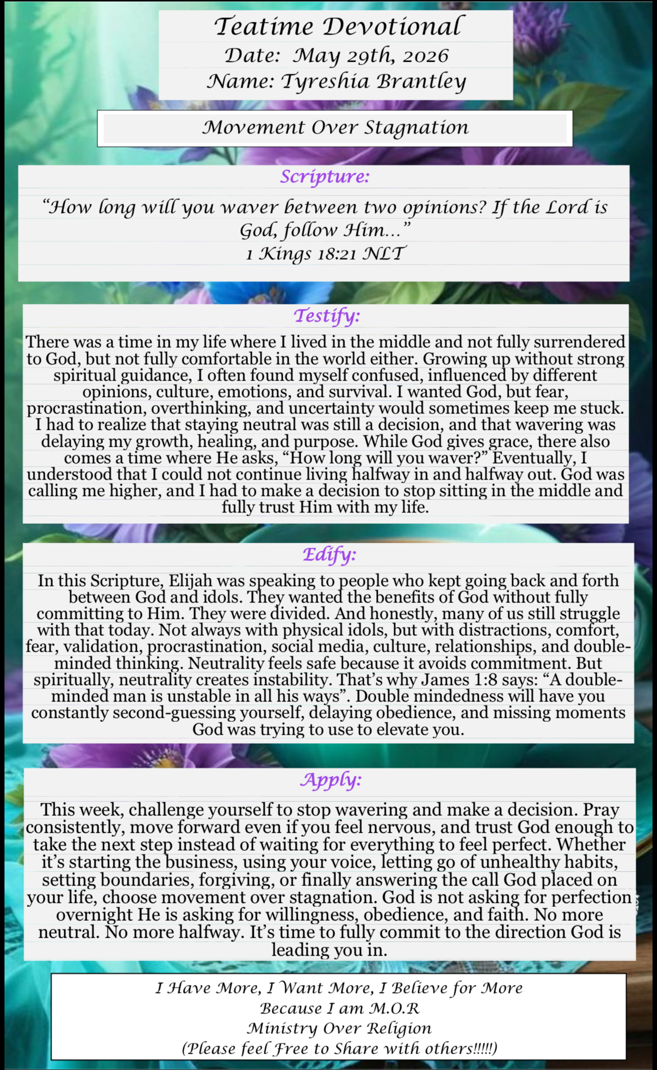 TeaTime Devotional May 29th, 2026