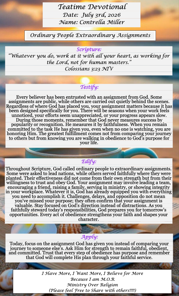 TeaTime Devotional July 3rd, 2026