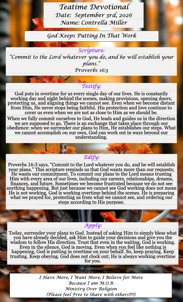 TeaTime Devotional September 03rd, 2026
