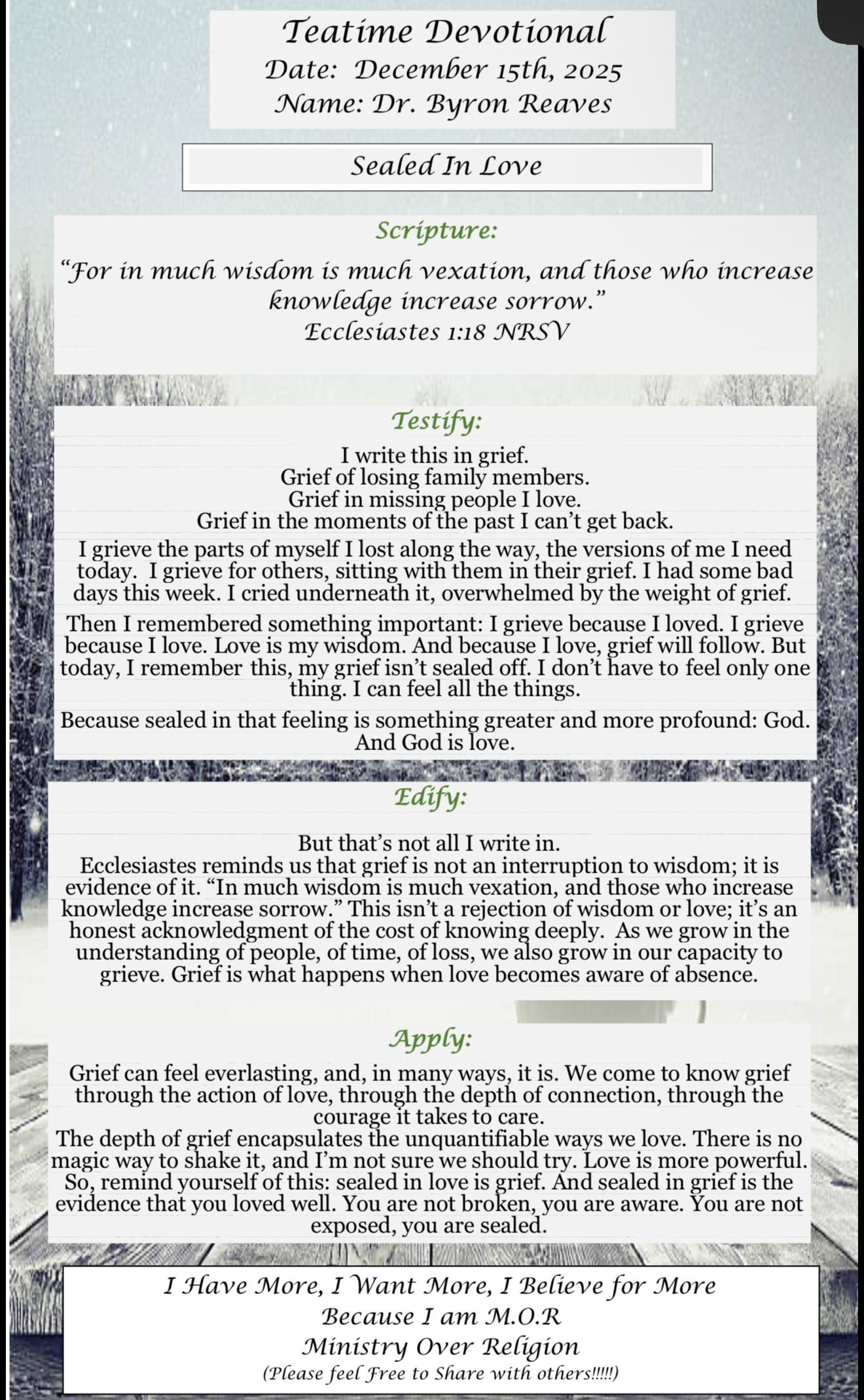 TeaTime Devotional December 15th, 2025