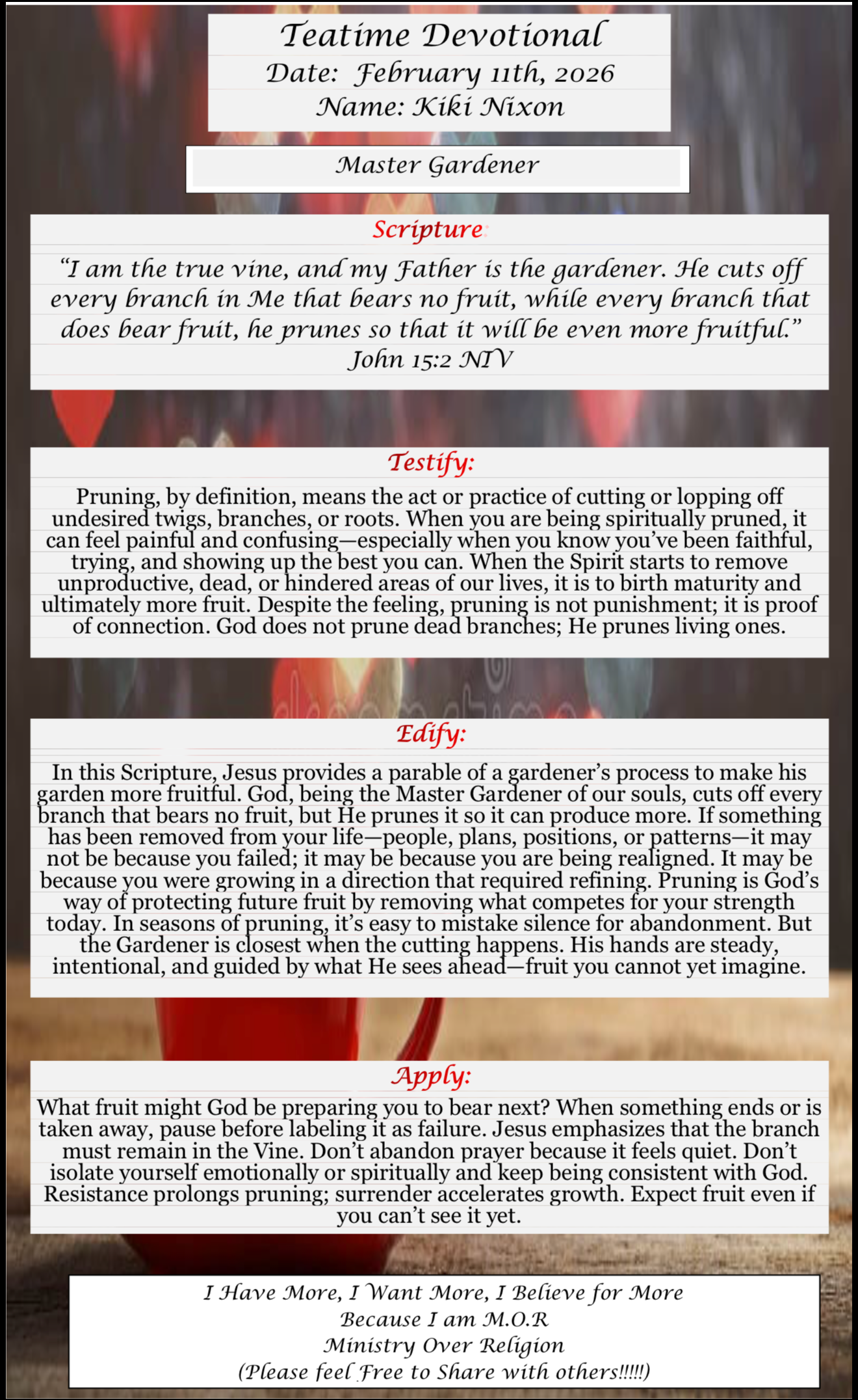TeaTime Devotional February 11th, 2026