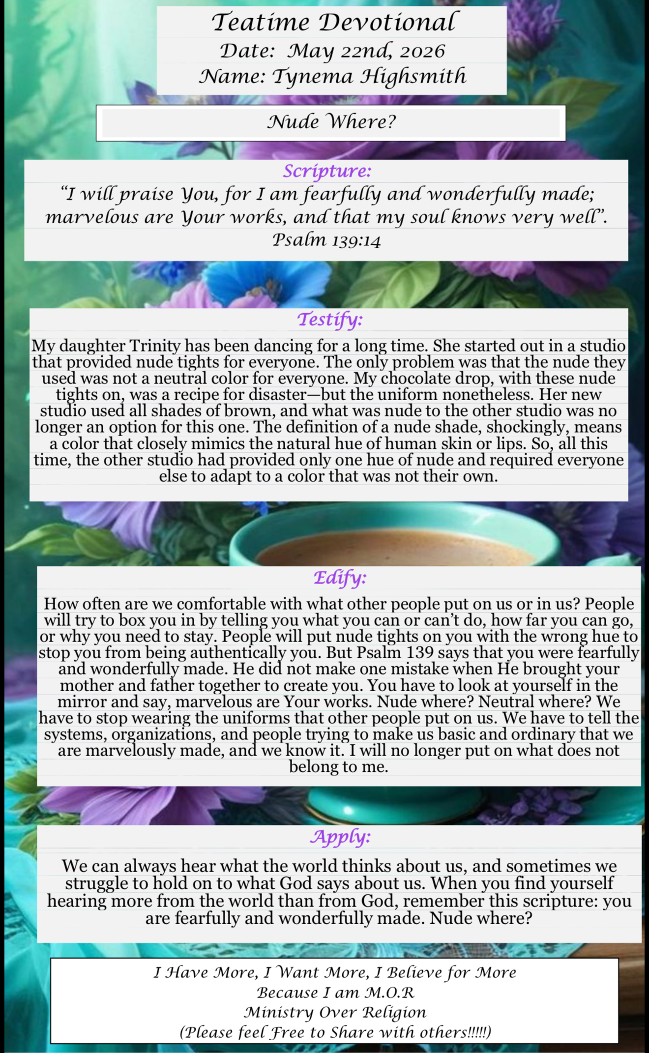 TeaTime Devotional May 22nd, 2026