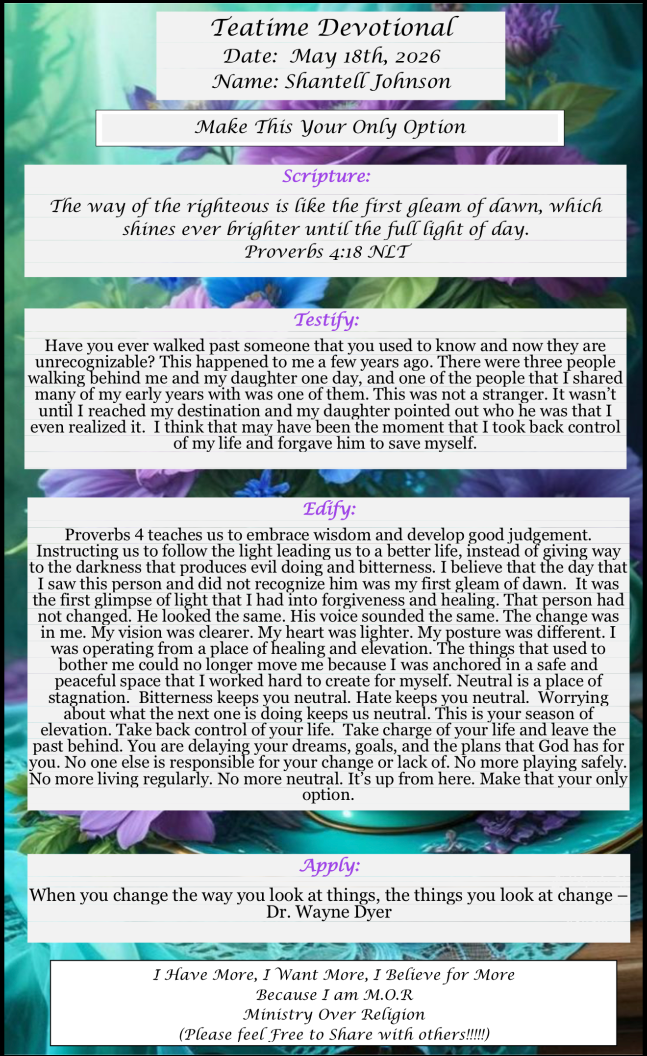 TeaTime Devotional May 18th, 2026