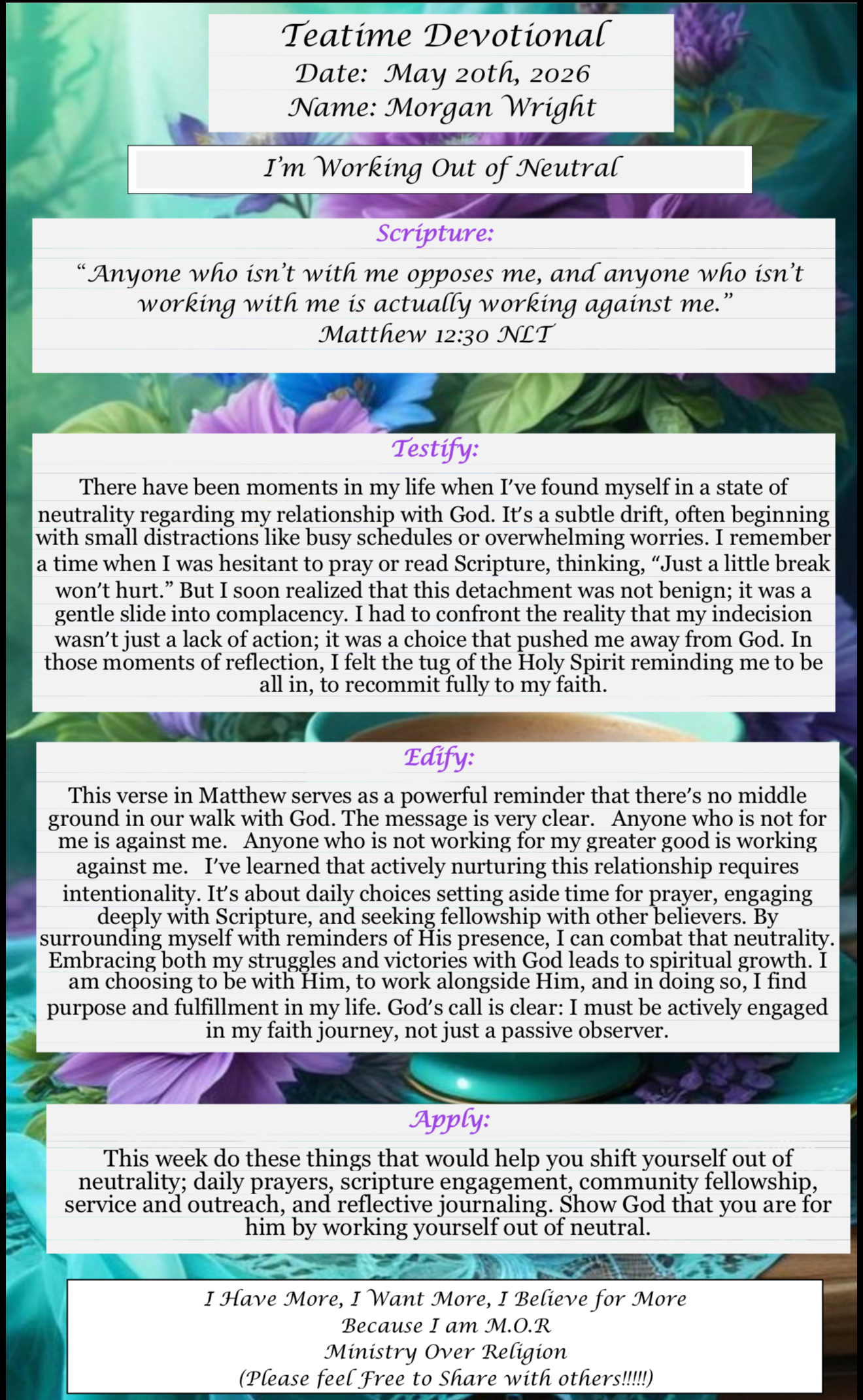 TeaTime Devotional May 20th, 2026