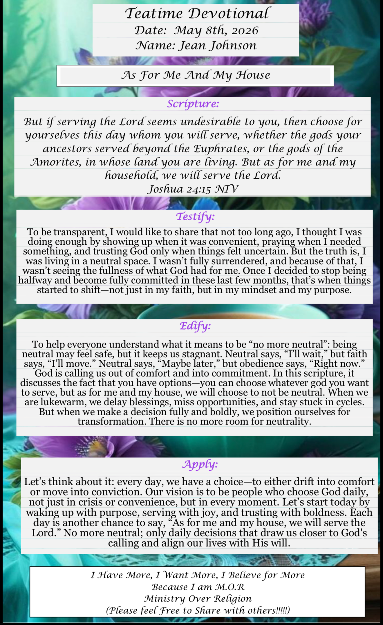 TeaTime Devotional May 8th, 2026