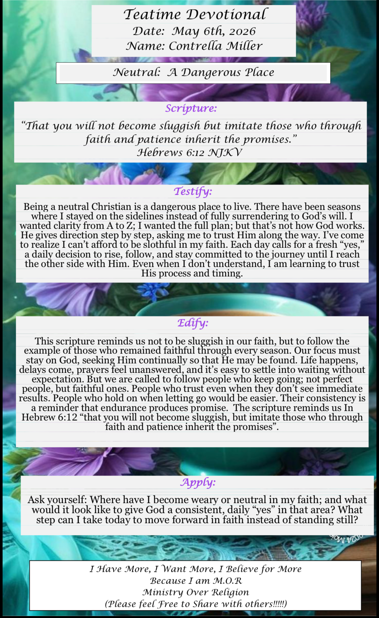 TeaTime Devotional May 6th, 2026