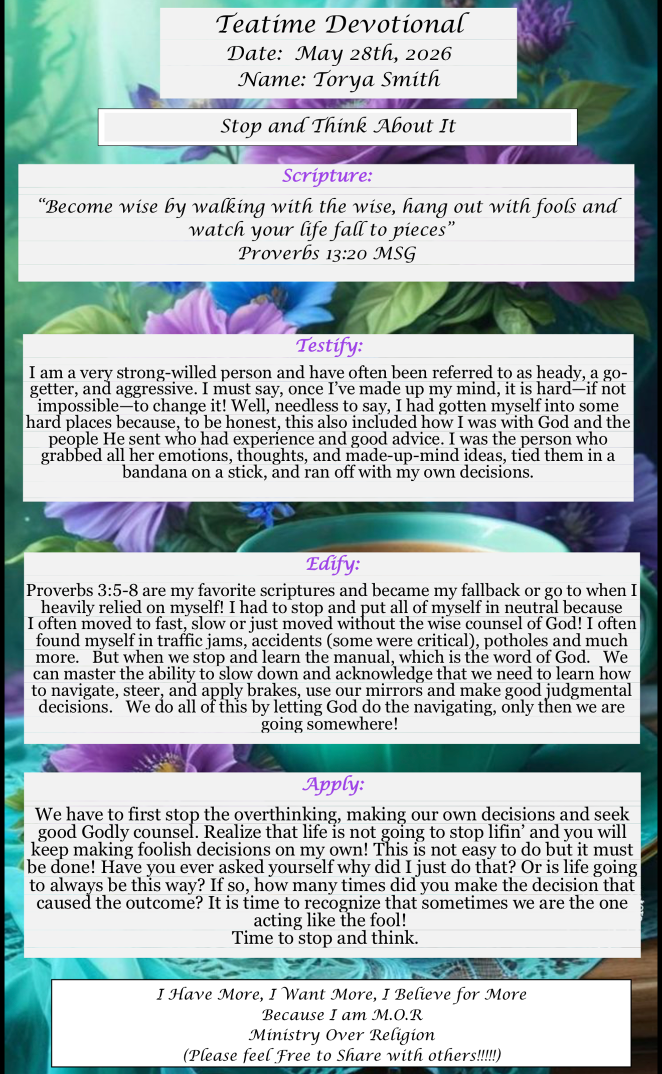 TeaTime Devotional May 28th, 2026