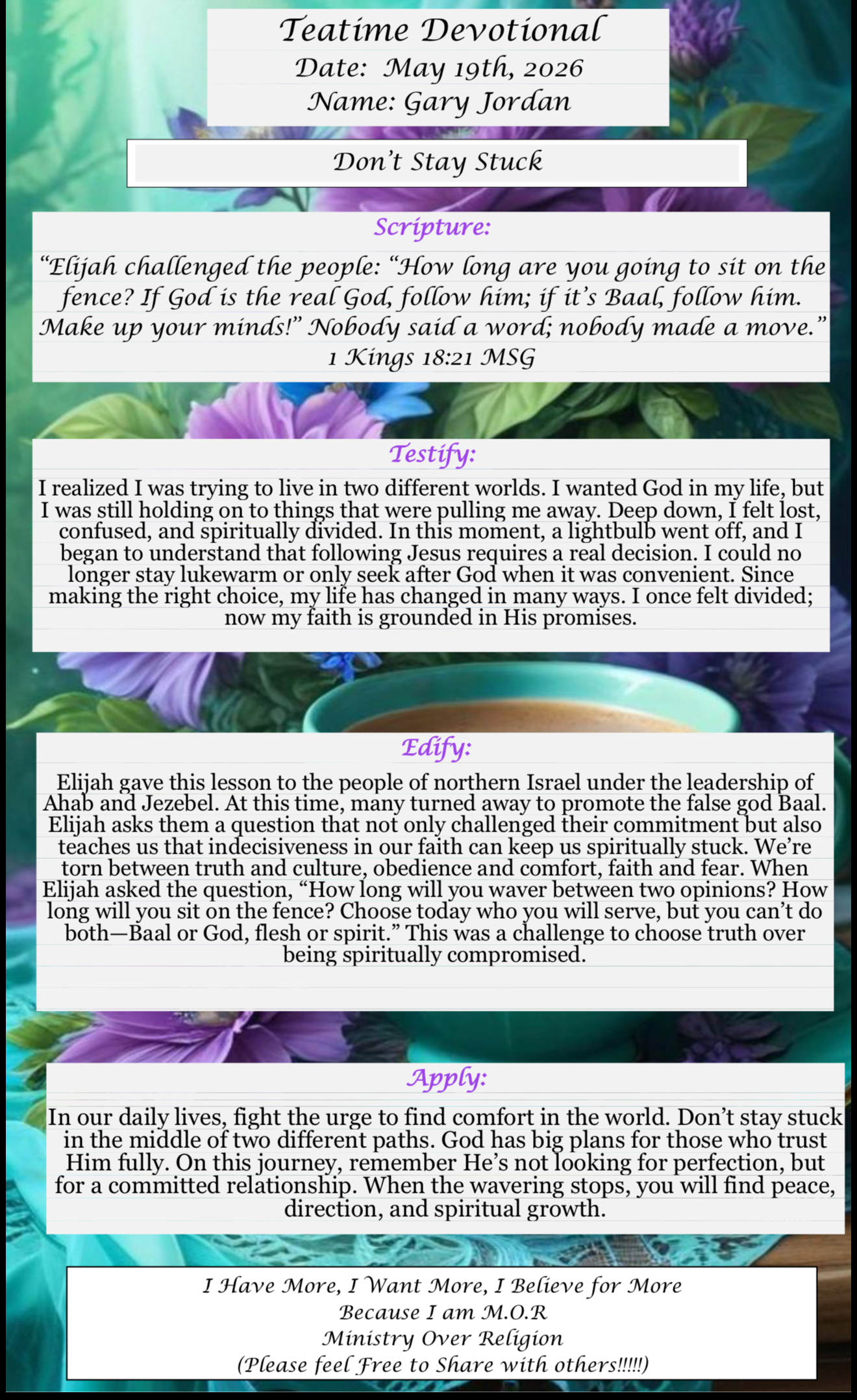 TeaTime Devotional May 19th, 2026