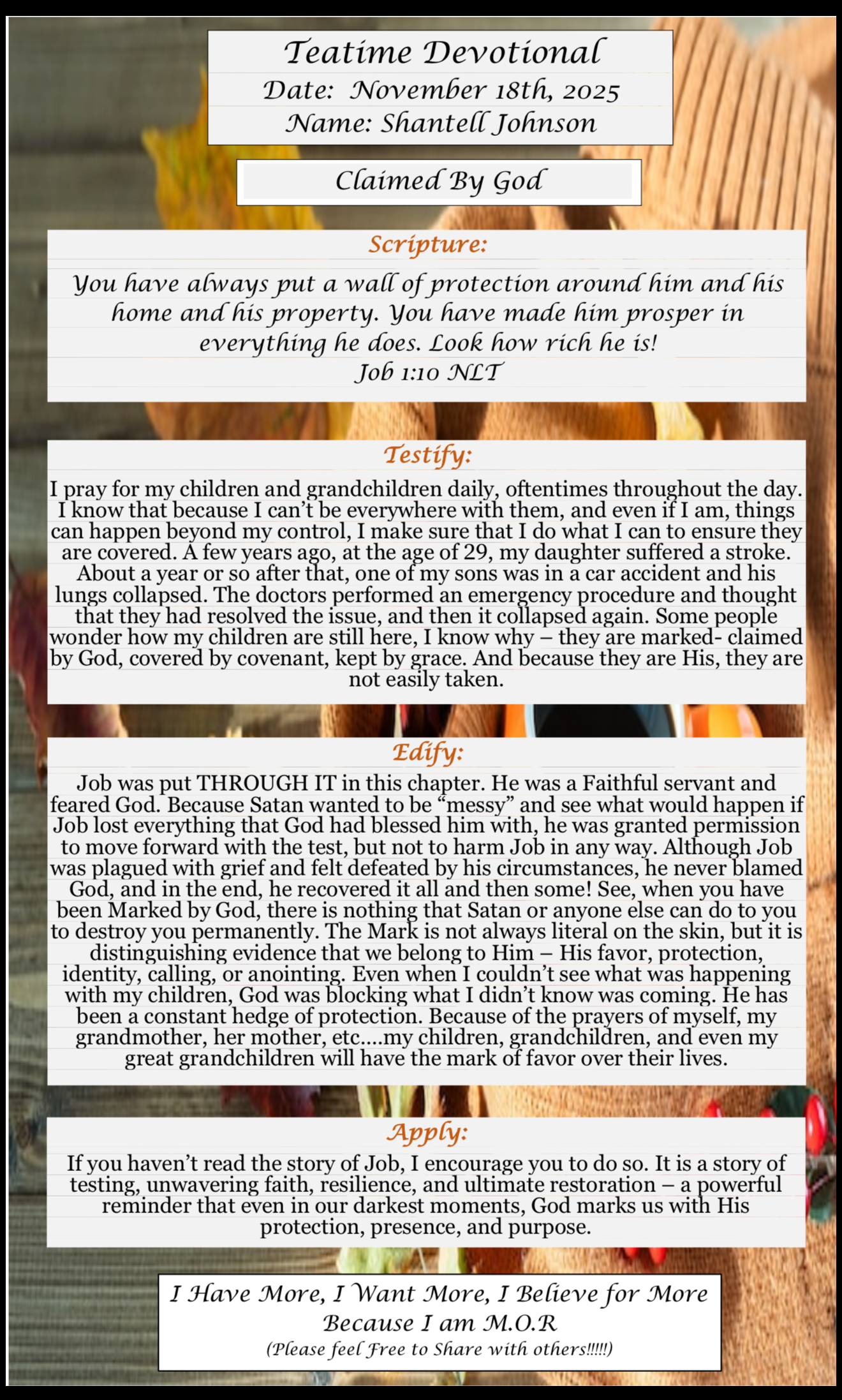 TeaTime Devotional November 18th, 2025