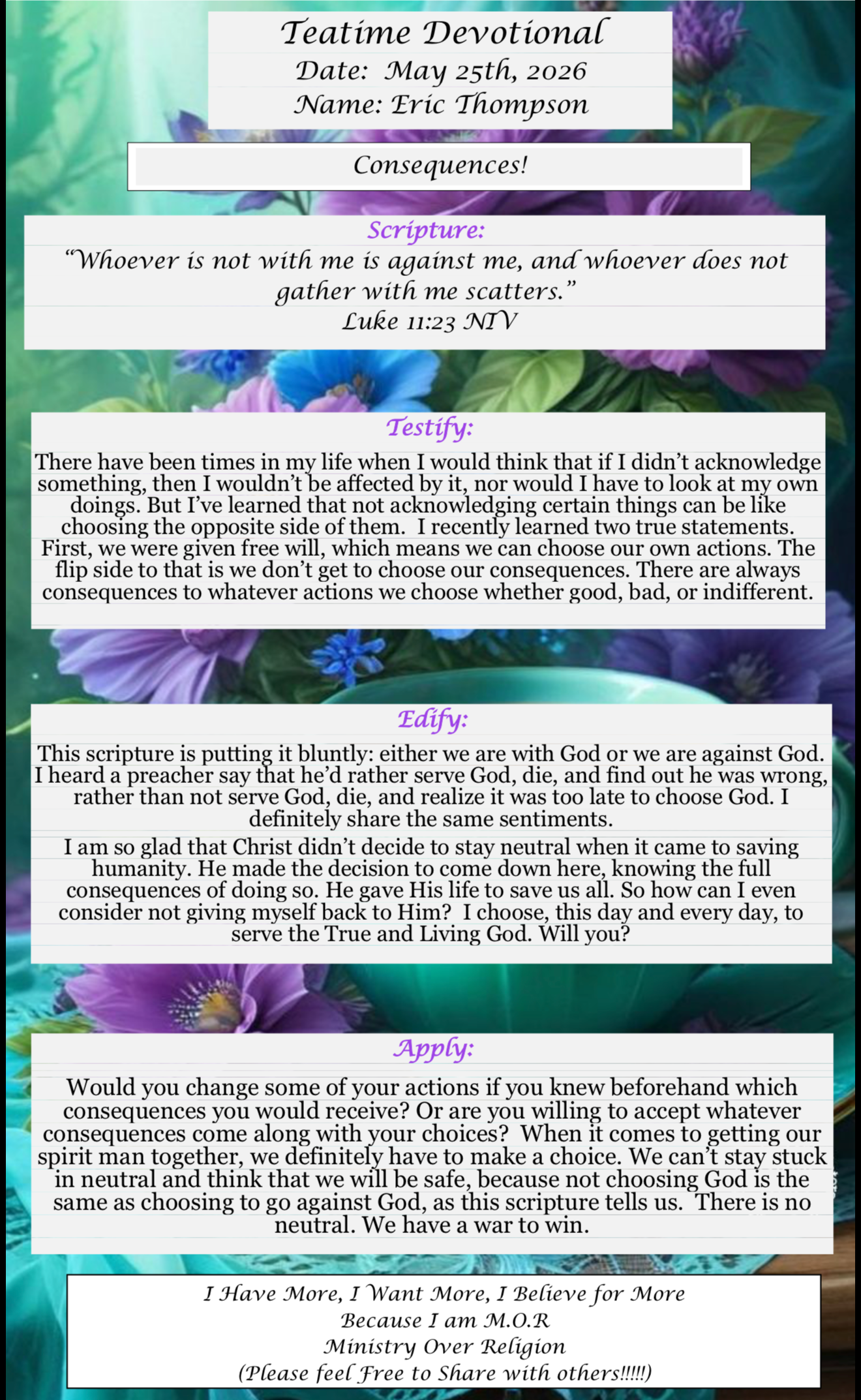 TeaTime Devotional May 25th, 2026