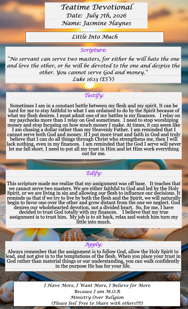 TeaTime Devotional July 7th, 2026