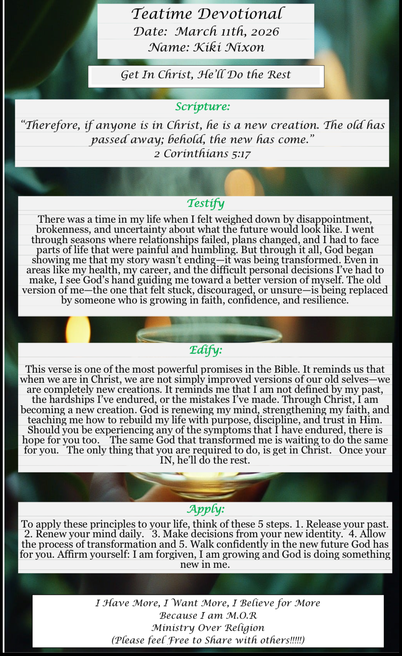 TeaTime Devotional March 11th, 2026