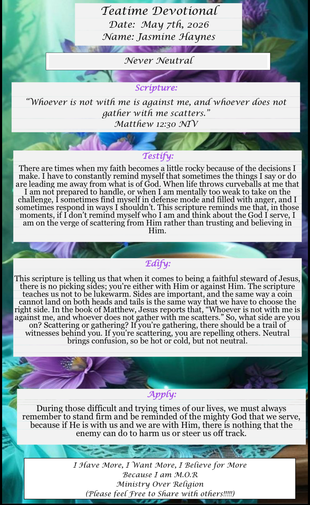 TeaTime Devotional May 7th, 2026