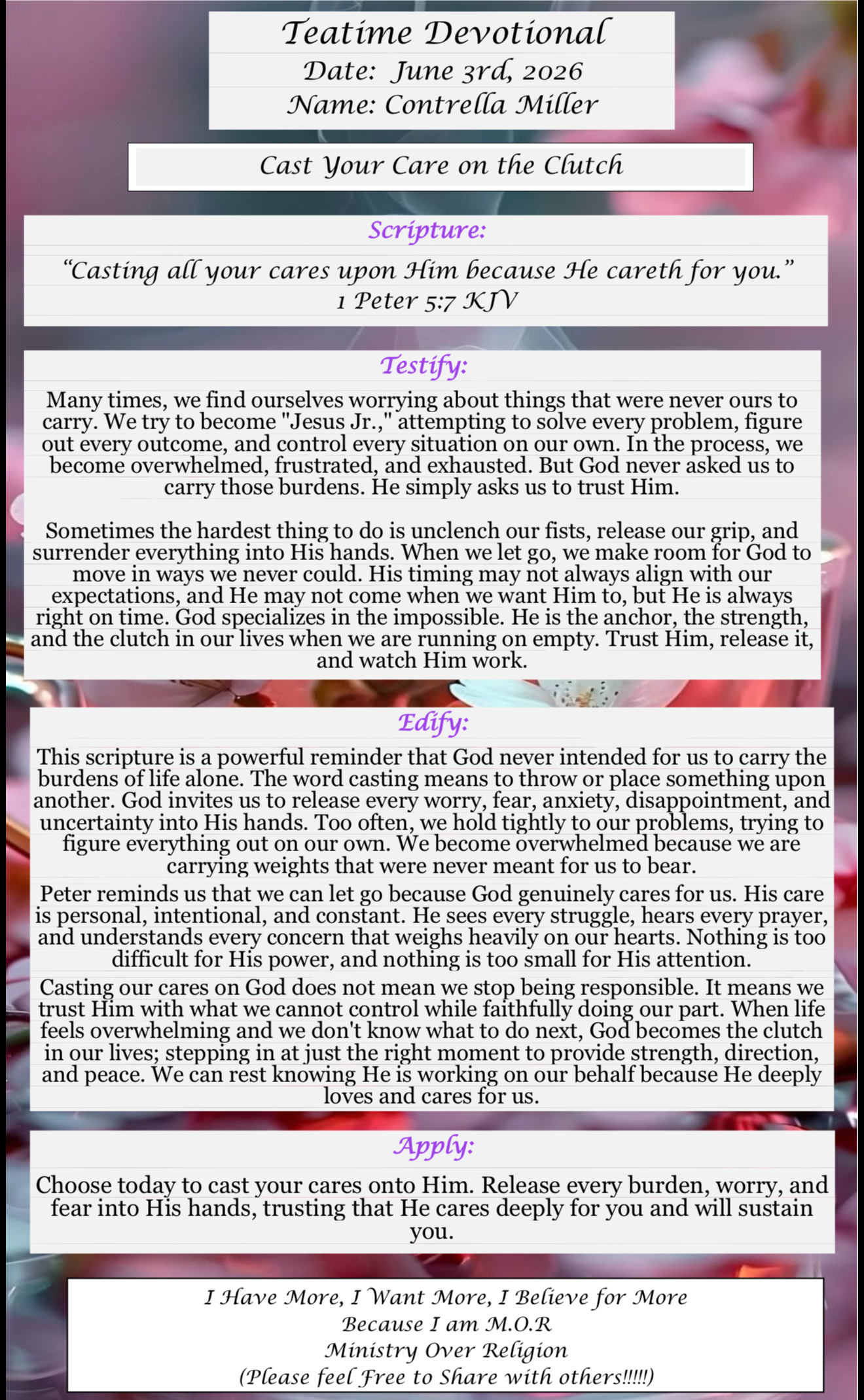 TeaTime Devotional June 3rd, 2026