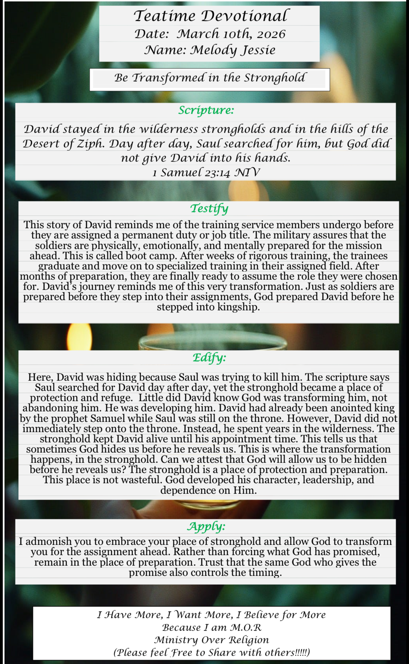 TeaTime Devotional March 10th, 2026