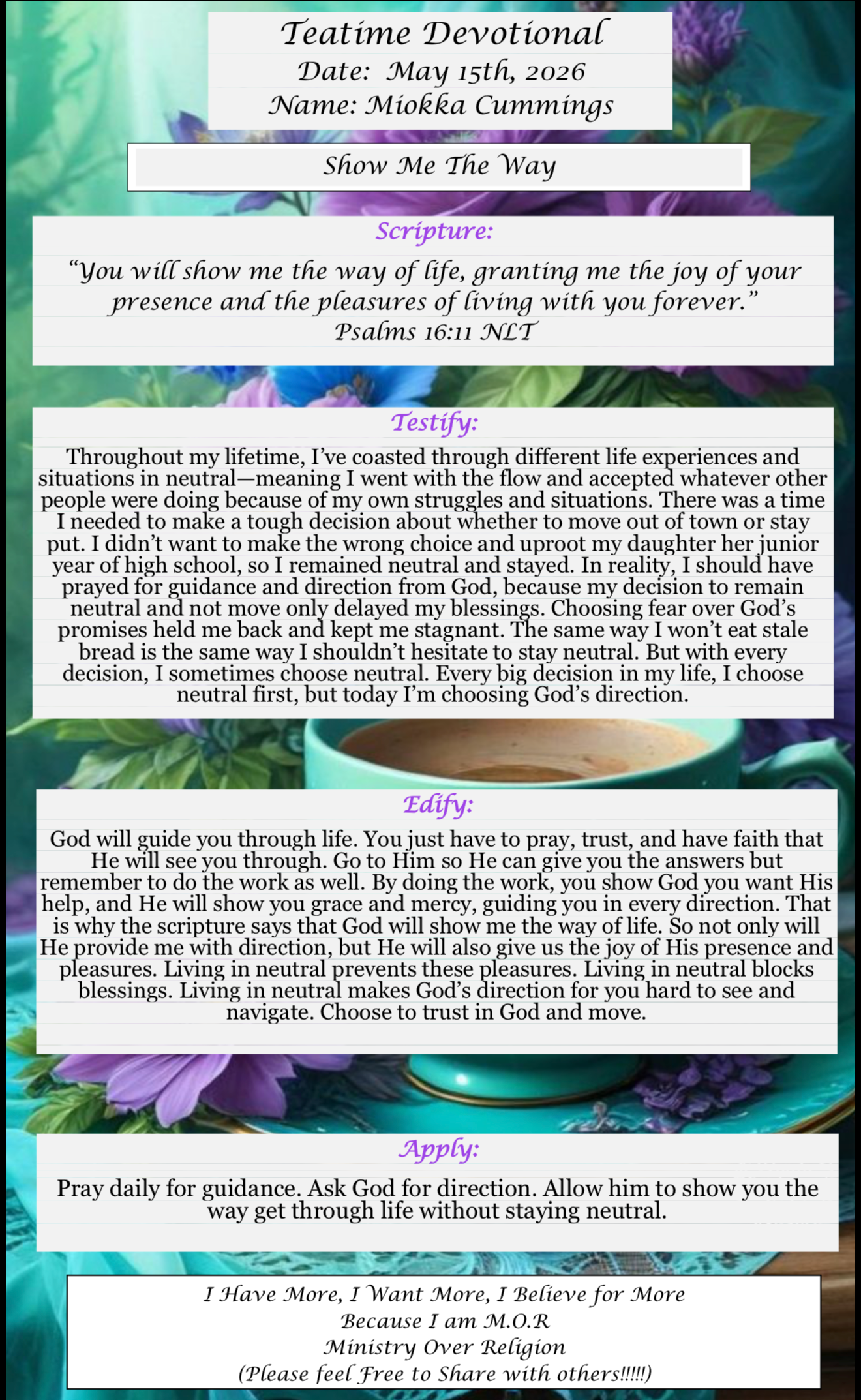TeaTime Devotional May 15th, 2026