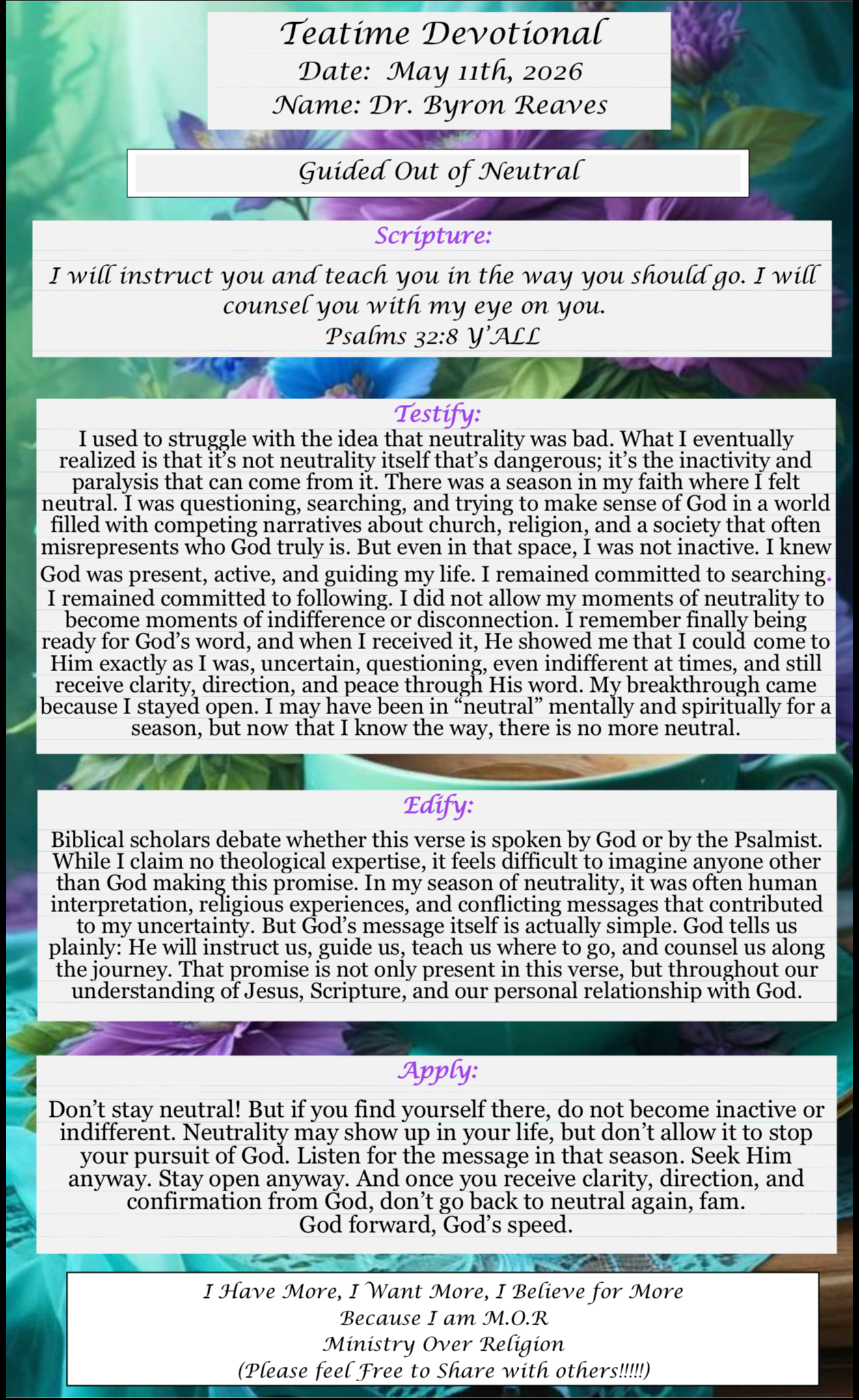 TeaTime Devotional May 11th, 2026
