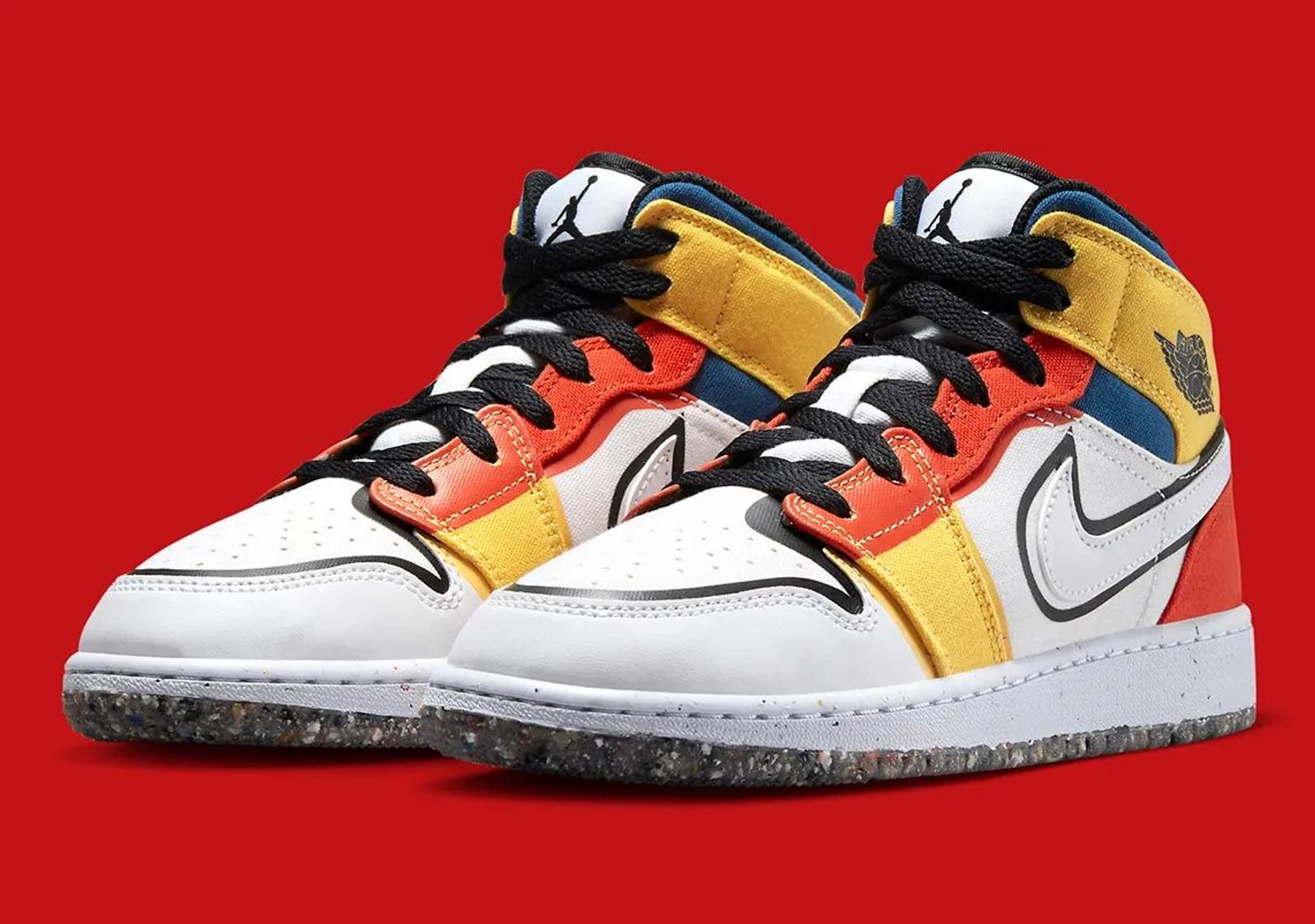Air Jordan 1 Mid GS Multi-Color Canvas Release