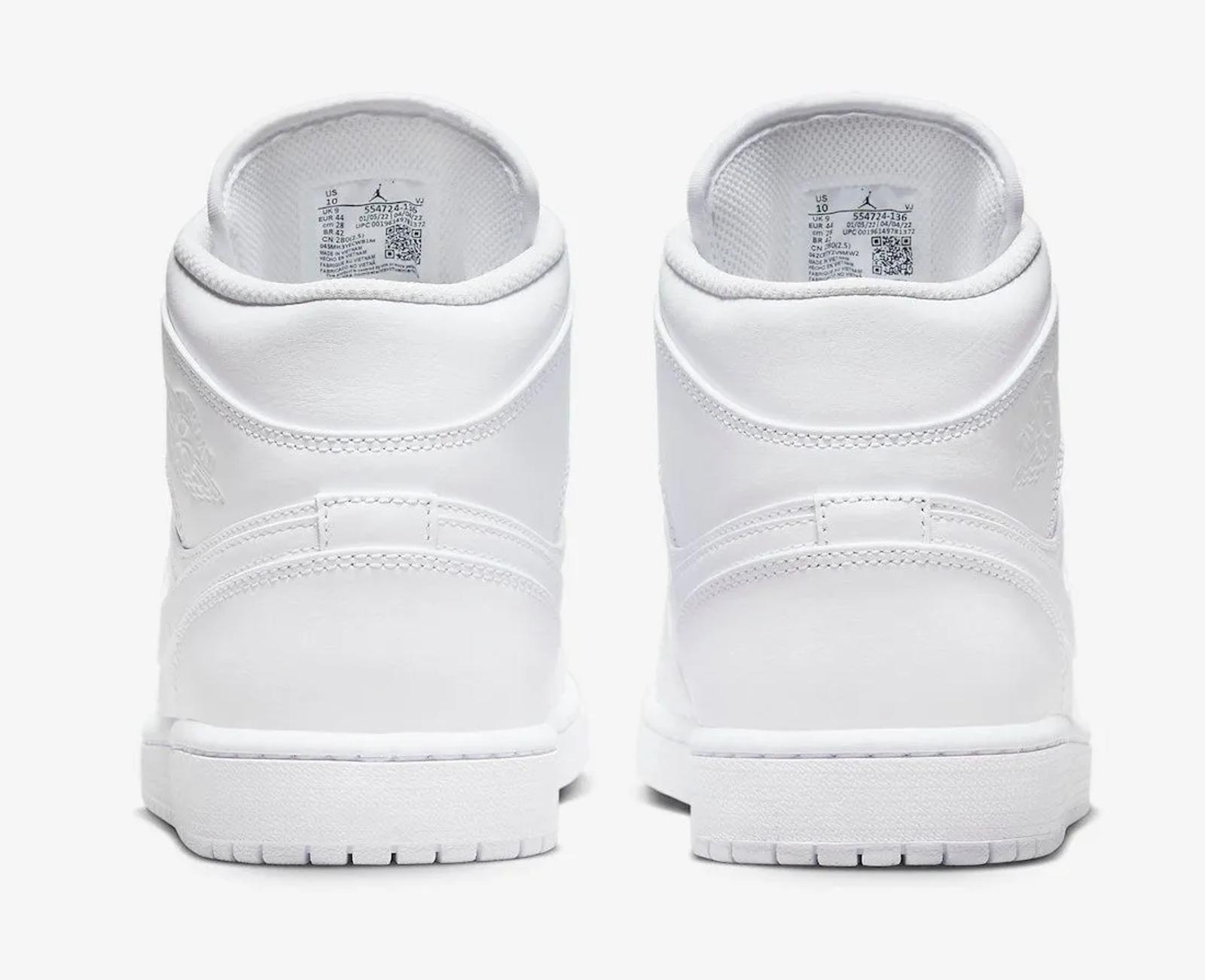 Air Jordan 1 Mid Triple White