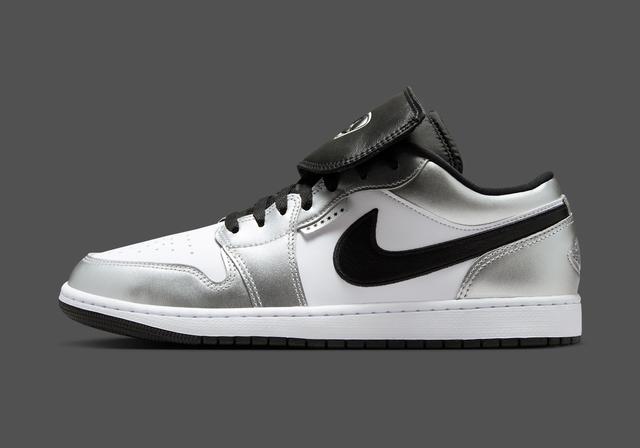 Air Jordan 1 Low SE "Tiempo" White/Black/White/Metallic Silver/White/White