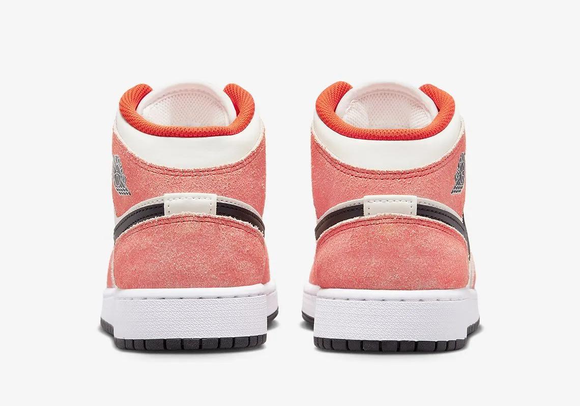 Air Jordan 1 Mid GS Orange Suede