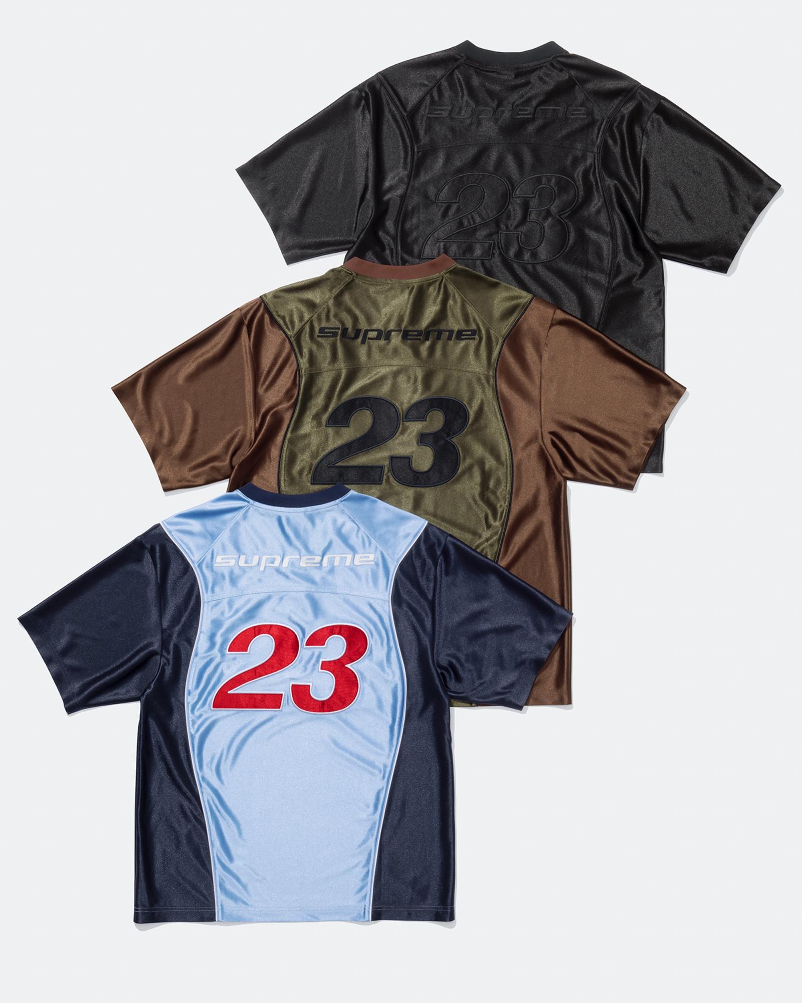Supreme x Air Jordan Jersey Black HF0834-010 Olive Canvas HF0834-395 Psychic Blue HF0834-436