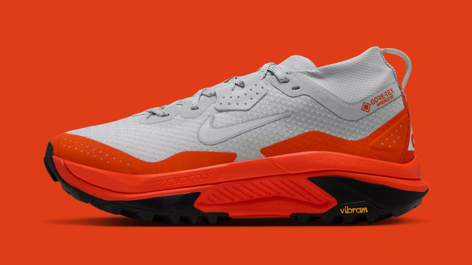 Nike ACG Zegama Trail Gore-Tex W "Light Silver & Safety Orange" drops September 25th, 2026