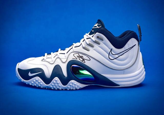 Nike Air Zoom Flight V "White & Midnight Navy" White/Midnight Navy/Metallic Silver/Multi-Color/Pine Green