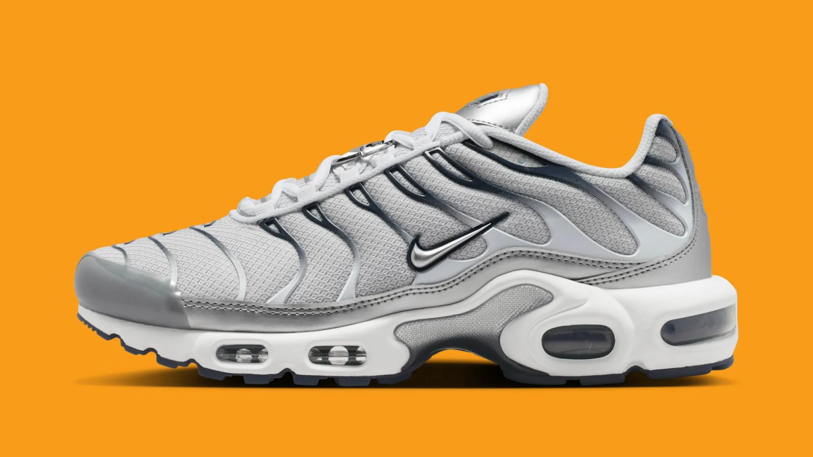 Nike Air Max Plus W "Metallic Silver" drops April 1st, 2026